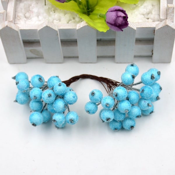40 st Mini Konstgjord Blomma Frukt Skum Bär Juldekoration Bukett För Bröllop Heminredning DIY Scrapbooking Bacca Krans A8