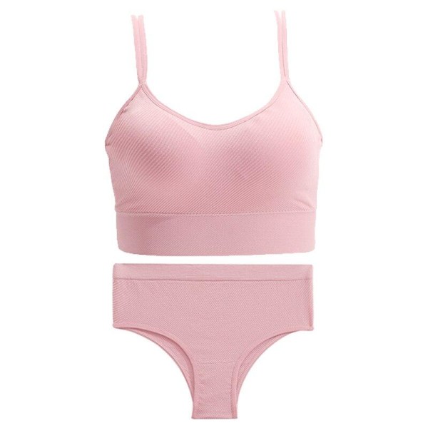 FINETOO Kaksoisolkaimellinen Rintaliivisetti Saumaton Crop Top Pikkuhousut Puku Naiset Seksikäs Alusvaatteet Naisten Alusvaatteet Langaton Rintaliivi Toppi Bralette Khaki L