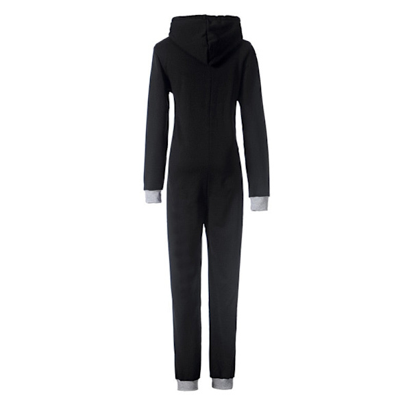 Unisex Vuxen Fladdermus Onesie Varma Tryckta Pyjamas Plus Storlek XXL Sovdräkt Nattkläder Party Bästa Presenten Black M