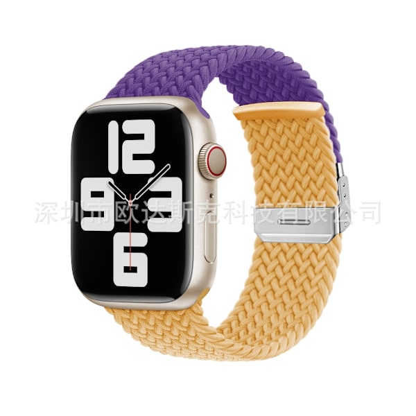 Kellon ranneke Apple Watch iWatch 38/40/41/ 10. sukupolvi 42mm violetti ja keltainen