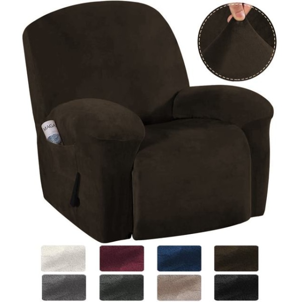 Sammet Fåtöljöverdrag Skydd Elastiskt Allomfattande Massage Soffa Överdrag Öronlappsfåtölj Soffa White