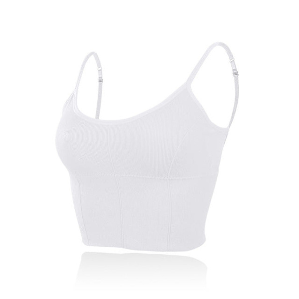 Joogaliivit Push Up Puuvilla Yksivärinen Urheiluliivi Naisille Tytöille White Free Size