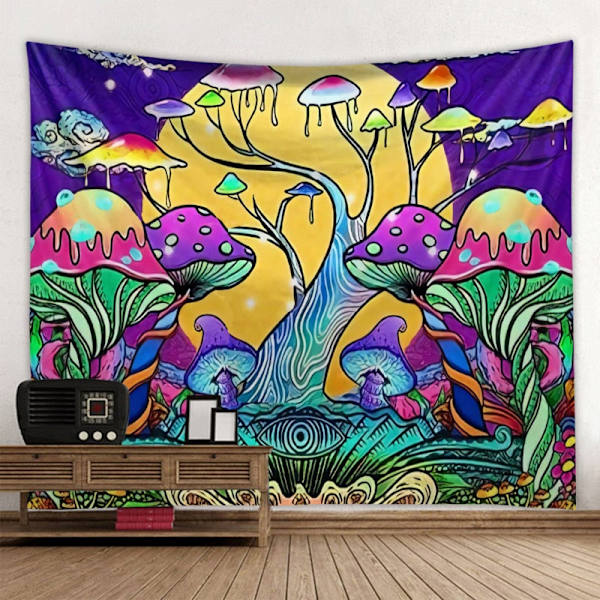 Psykedelisk Abstrakt Arabesk Svamp Väggbonad Tapestry Art Deco Filt Gardin Hängande Hem Sovrum Vardagsrum Dekor 2 150x150cm