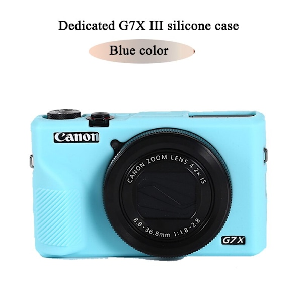 Snygg kameraväska för Canon G7XII G7X II G7X mark 3 G7X III G5X II Silikonfodral Gummi Kameraskydd Skyddande Skal G7X III Blue color