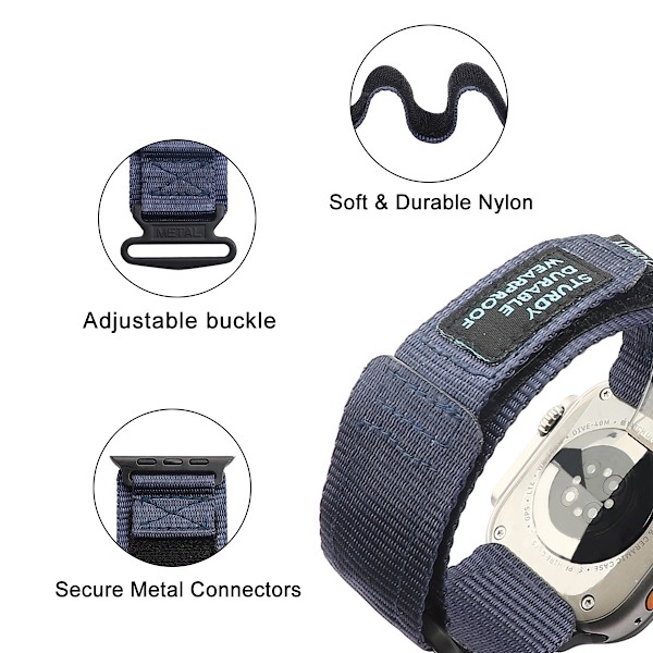 Klockarmband för Apple Watch iWatch 38/40/41/42mm liten urtavla blå