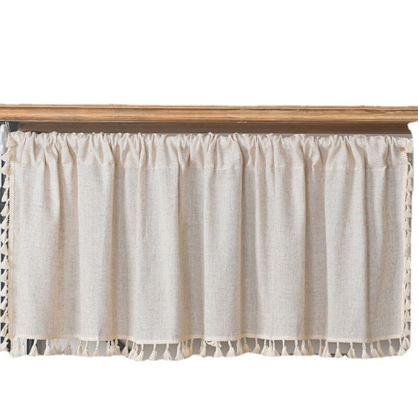 Korta gardiner i nordisk stil för kök, enfärgad bomullslinnegardin, vinskåpsdörr, fönster, små gardiner, garderobsgardin Style A 150x94cm