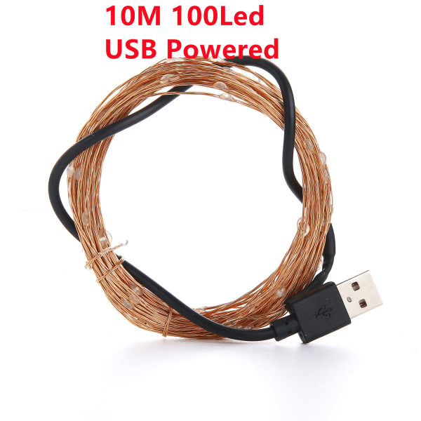 Fairy Lights USB Kobbertråd LED Lys Kæde Juleguirlande Udendørs Have Vandtæt Indendørs Soveværelse Bryllup Nytårsdekoration Blue 2M 20LED