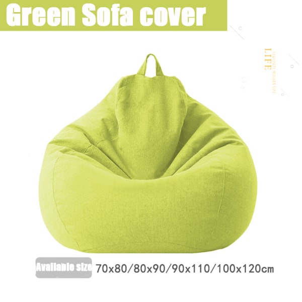 Slipcover Soffor Cover puff Gigante stolar utan fyllmedel Linne Tyg Solstol Sits Bean Bag Puff Puff Soffa Tatami Puff Salon Puff Asiento Khaki-Sofa cover 70X80cm