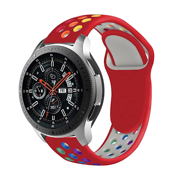 20mm 22mm ranneke Samsung Galaxy Watch 3 45mm 41mm Active 2 44mm Gear S3 silikoniranneke Huawei Watch GT 2 2e pro ranneke Red colorful 20mm watch band