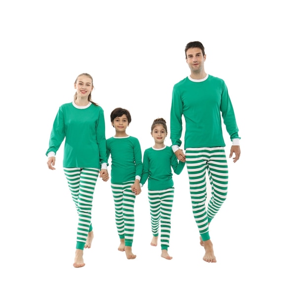 Matchende julepyjamas til familien, drenge, piger, bomuldsstribede pyjamassæt, matchende tøjsæt FM01 Kids 3T