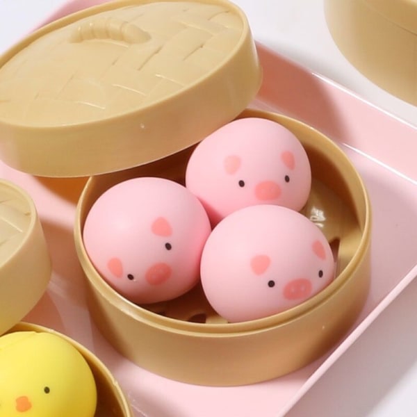 Kreativ Dekompressionsleksak TPR Konstig Ventil Hela Leksaken Vuxen Tryckreducerande Simulering Frukost Friterade Degpinnar Ångade Fyllda Bullar Panda 3 steamer bags