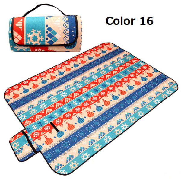Bärbar Hopfällbar Picknickmatta Utomhus Campingmatta Nationell Stil Tryckt Tjockare Fuktsäker Pad Strandfilt Baby Turistmatta Color 16 150x150cm