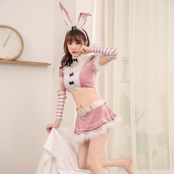Julkläder Dam Halloween Cos Uniform Kanin Japansk Kostym Sexig Uniform Red