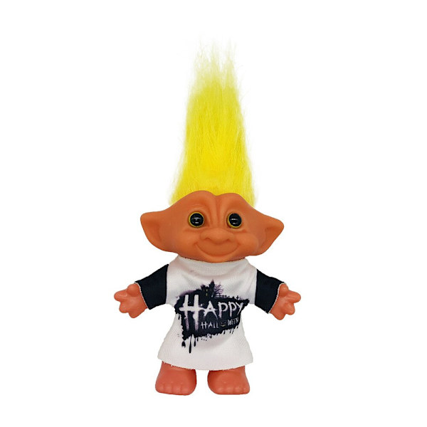 Juldräkt Troll Docka Halloween nostalgisk emaljleksak ful docka docka Blue