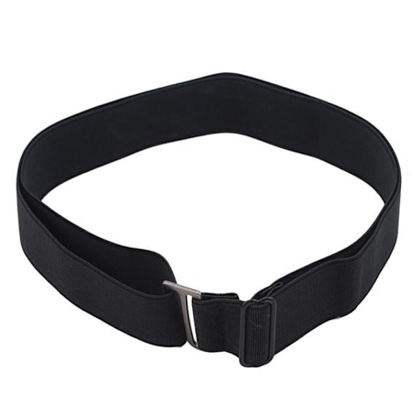 Osynligt skärp för kvinnor, elastiskt stretch midjebälte med platt spänne Black One Size