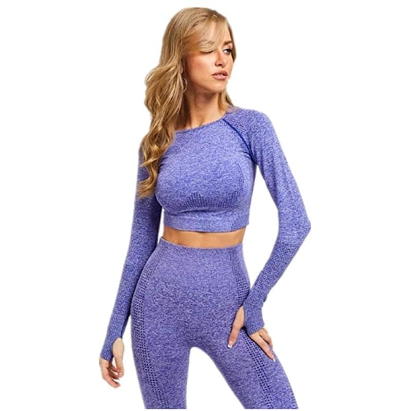 Joogasetti Treenaus Urheiluvaatteet Kuntosalivaatteet Fitness Leggingsit Topit Naisille summer set purple L