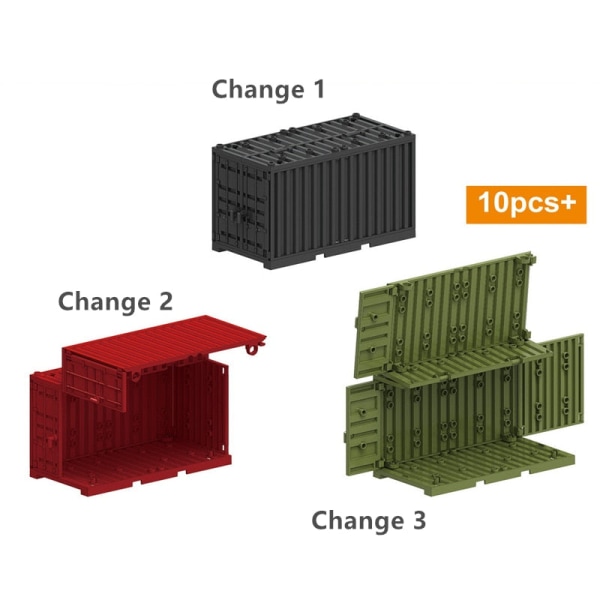 MOC Militær Container Klodser Brikker Kasse til Drenge WW2 Krigsbase Teknisk Byggeklodser Kreativ DIY Juguete Bloques Brinquedos container-black