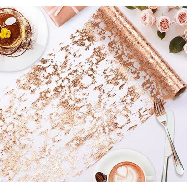 Hääseremonian pöytäliina pronssinvärinen punainen violetti folio pöytäliina juhlakoriste pöytäliina Gold 28*500cm
