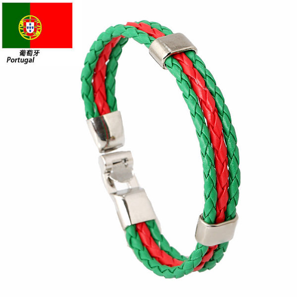 Ornament Vævet Flag Flag Farve Læderarmbånd Pu Imitation Armbånd VM Landearmbånd Lithuania