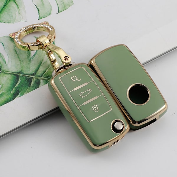 Mjukt TPU Bilnyckelfodral För Polo Tiguan Passat B5 B6 B7 Golf 4 5 6 MK6 Jetta Lavida För Skoda Octavia Keychain