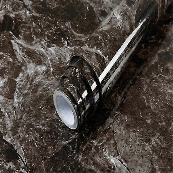 Självhäftande, vattentät och avtagbar vinyltapet Marmor Ljus Svart 40cm x 1m Marble Light Black 40cm x 1m