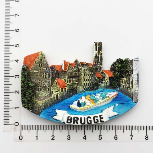 Belgia Ghent Landemerke Bygning kjøleskapsmagneter Turistsouvenir Malt Magnetisk Kjøleskap Klistremerker Samling Dekorasjon Brussels b