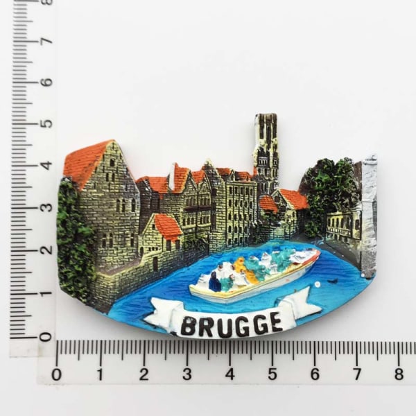 Belgien Gent Landmärke Byggnad kylskåpsmagneter Turism souvenir Målade magnetiska Kylskåpsdekaler Samling Dekoration Belgum 4