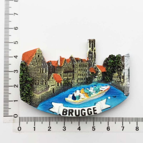 Belgien Gent Landmärke Byggnad kylskåpsmagneter Turism souvenir Målade magnetiska Kylskåpsdekaler Samling Dekoration IEPER