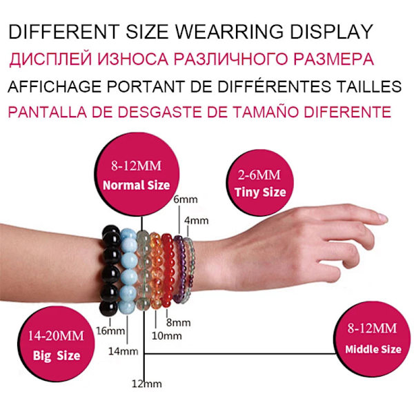 Høykvalitets Blå Tigerøye Buddha Armbånd Naturstein Runde Perler Elastisk Tau Menn Kvinner Armbånd Fuchsia 12mm