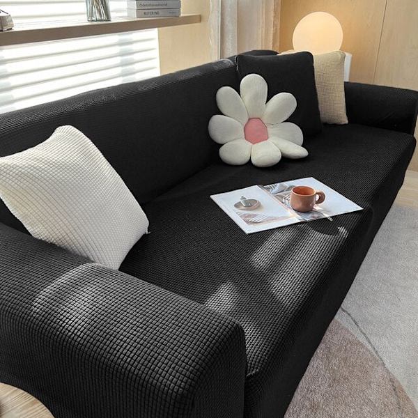 Fløyels Sofabed Trekk Sammenleggbar Armløs Sete Beskyttelse Moderne Stretch Sofabed Trekk Elastisk Plysj Sofabeskyttelse Hjem Bankett Red L  185-210 cm