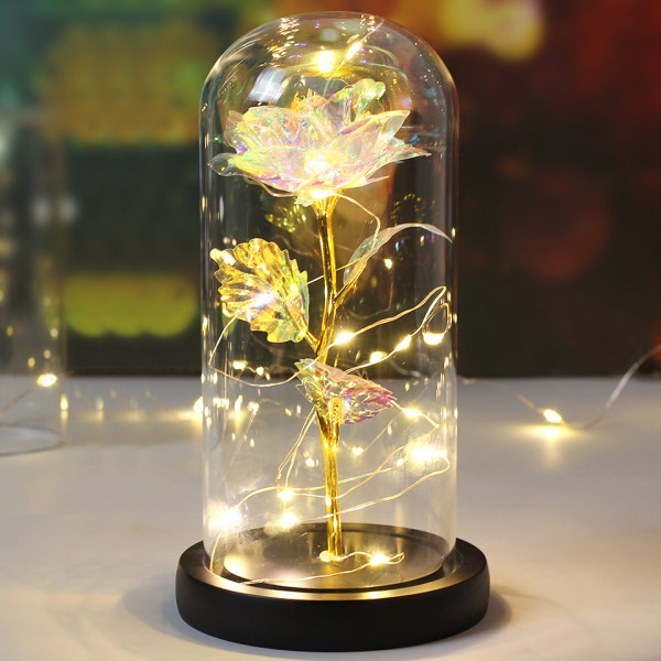 Drop shipping Galaxy Rose Kunstige Blomster Skjønnheten og Udyret Rose Bryllupsdekor Kreativ Valentinsdag Morsdagsgave black base bright