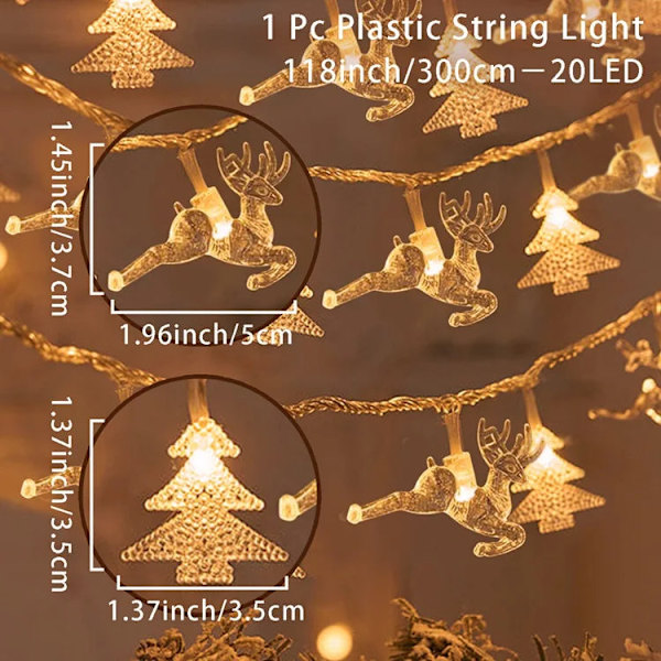 Joulukuusi Lumihiutale LED-valonauha Banneri Joulukoriste 2023 Kotiin Navidad Joulukuusen Sisustus Keijuvaloriipus light style 2