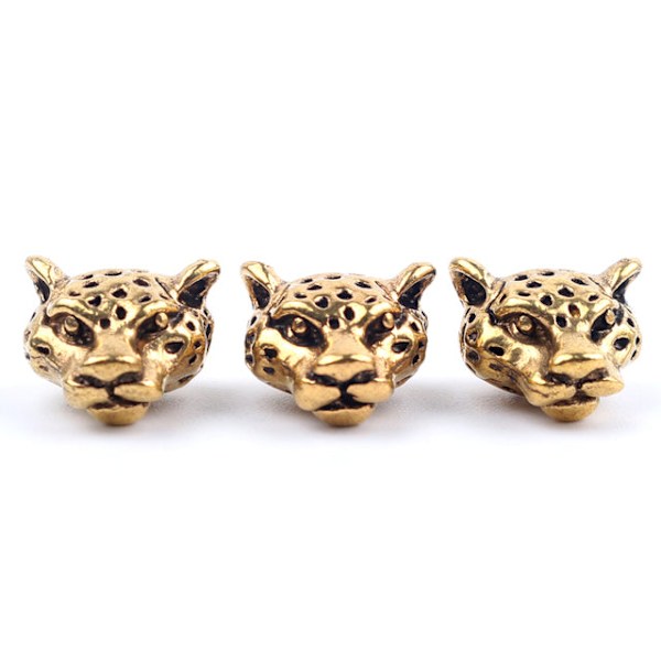 10 st Antika Uggla Lejon Buddha Leopard Huvud Distanspärlor Berlock DIY Armband Halsband Pärlor för Smyckestillverkning Tillbehör Owl silver 10pcs