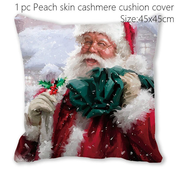 Jultomten Jul Dörrmatta Kuddfodral Juldekorationer för Hemmet 2023 Navidad Ornament Julgransprydnader Nyårspresenter Pillowcase - 03