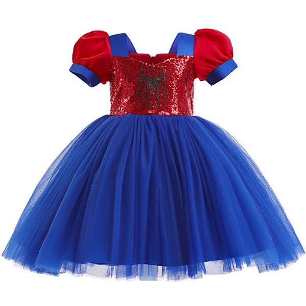 Disney Hämähäkkimies Cosplay Asut Prinsessamekko Tytöille Paljetit Hämähäkki Verkko Tutu Mekot Lapsille Syntymäpäivä Halloween Juhlat 3-4Y Tag-100 Spiderman only dress
