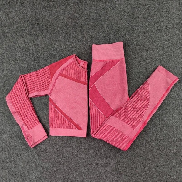 Yoga Set Tvådelad BH Leggings Träningsset Fitnessset för Kvinnor Blue S
