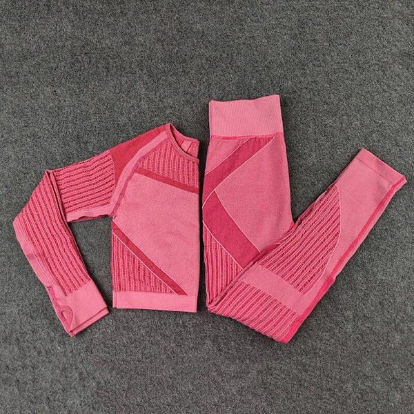 Yoga Set Tvådelad BH Leggings Träningsset Fitnessset för Kvinnor Light Gray L