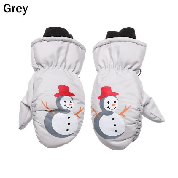 For barn i alderen 0 til 5 år Tegneserie Kanin Sport Tykke Varme Votter Vanntett Søt Vinter Utendørs Ski Hanske Sklisikker A-0-5years old-grey One Size