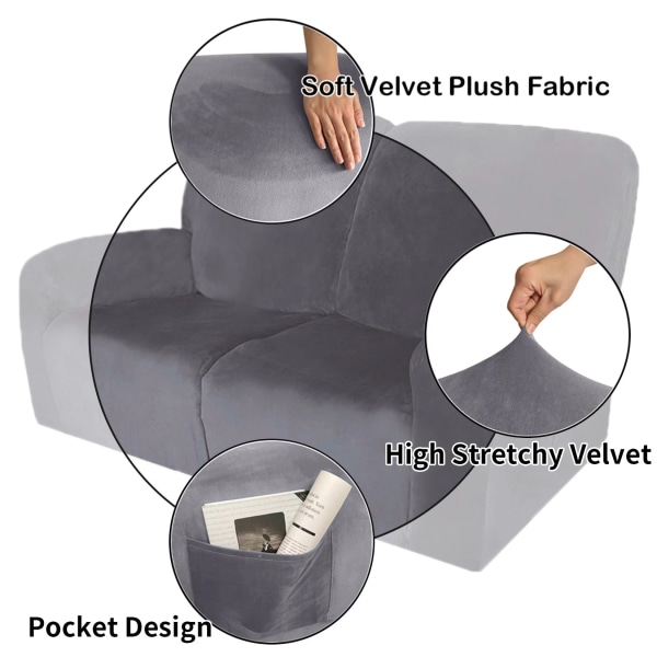 2-sits vilstolssoffa cover All-inclusive halkfri soffa cover Överdrag Elastisk vilstol Massagesoffskydd 5