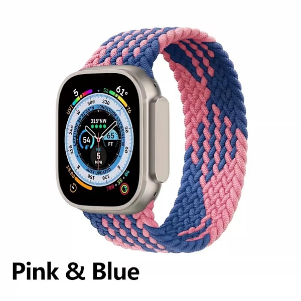 Kellon ranneke Apple Watch iWatch 38/40/41mm S 135mm Z kuvio sininen puuteri