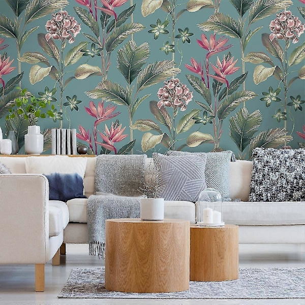 Oliana Blomstertapet Belgravia Myk Teal Soft Teal
