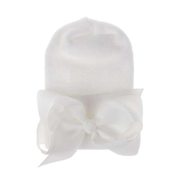 Babyhue Vinterhue Beanie Dobbeltlags Fortykkede Sløjfehue Baby Ny Hospitalshue #7 gray knot gray cap Average size