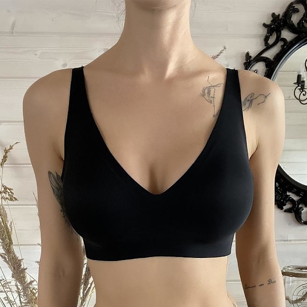 Sexet Sømløs BH Uden Bøjle Bløde Intime Dame Undertøj Kvinde Push Up Dame Lingeri Polstret BH Grey M