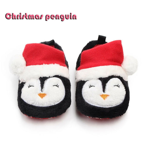 pudcoco Party Jul Baby Bomullsskor Barn Stövlar Pojkar Flickor Baby Söta Tecknade Varma Skor Pojkar Flickor Förtjockning Första Stegen Christmas penguin 12