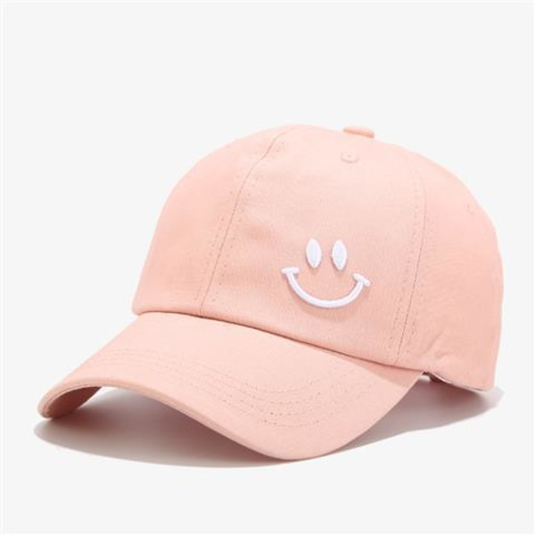 Smile Face Broderi Baseball Caps til Kvinder Kpop Sort Bomuld Justerbar Snapback Sjov Hip Hop Cap Efterår Sol Far Hatte til Mænd 09 Adjustable