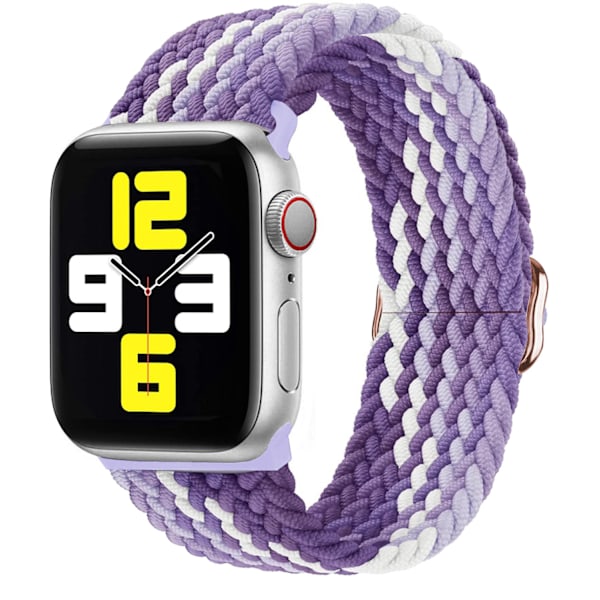Flätat solo loop-armband för Apple Watch-armband 44mm 40mm Serie 7 6 5 4 SE Justerbart elastiskt nylonarmband för iwatch 3 42mm 38mm Armband Orange For 38mm-40mm-41mm