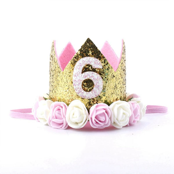 1 stk. Første Fødselsdagsfest Hatte 1. 2. 3. Krone Fødselsdagshatte Nummer Et Festpynt Børnetilbehør Nyfødt Barn Gold 3