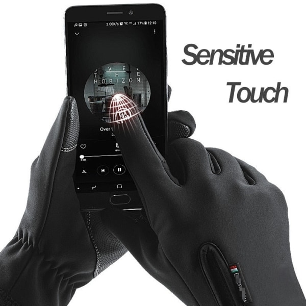 Vinterhandskar Herr Touchscreen Halkfria Unisex Vattentäta Vindtäta Varma Cykelhandskar Mode Dragkedja Sporthandskar Style4-Grey M