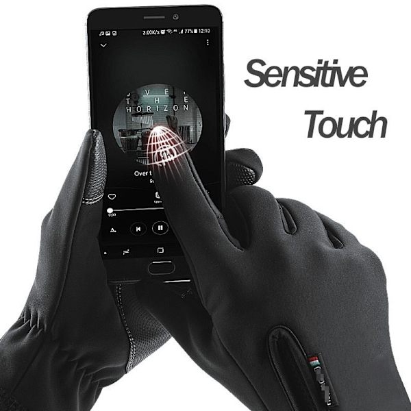 Vinterhandskar Herr Touchscreen Halkfria Unisex Vattentäta Vindtäta Varma Cykelhandskar Mode Dragkedja Sporthandskar Style5-Grey M