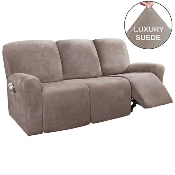 3-sits vilstol Cover All-inclusive Fåtölj Halkfri Relax Cover Elastisk mocka Soffa Stolskydd Recliner cover S4